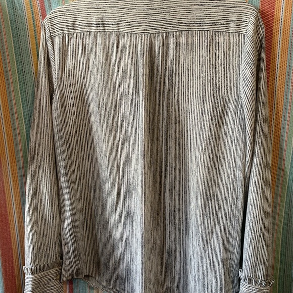 Banana Republic Black and White Striped Button Up - Picture 2 of 2